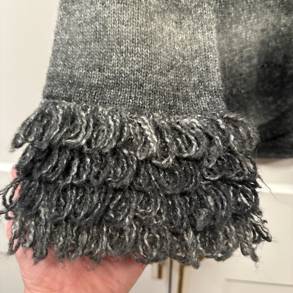 ALFANI Ombre Gray Button Front Cardigan With Loop Yarn Trim, M - Picture 4 of 5